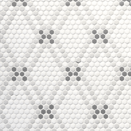 Shoal - Jack | Glass Tile - Vintage Snow, Fog & Pebble Mosaic | Micro Hex