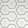 Shoal - Lolly | Glass Tile - Vintage Snow, Fog & Pebble Mosaic | Micro Hex
