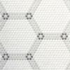 Shoal - Laurel | Glass Tile - Vintage Foam, Snow, Fog & Pebble Mosaic | Micro Hex