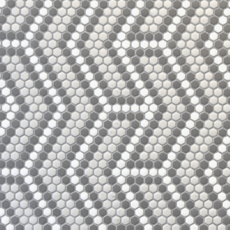 Shoal - Zag | Glass Tile - Vintage Snow, Fog & Pebble Mosaic | Micro Hex