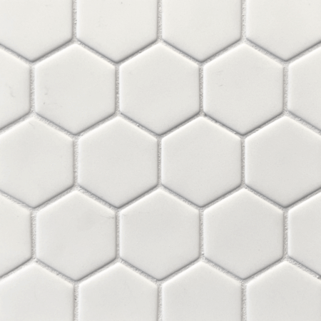 Shoal - Fog | Glass Tile - Hexagon Mosaic