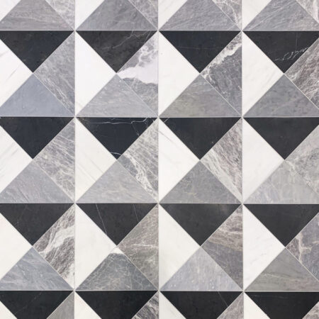 Peak Mosaic | Grandview - Honed Marble (Carlyle White, Sussex Grey, London, Sussex & Henley Grey)