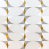 Patine - Harmony | Marble - Hudson White, Latin Grey & Polished Brass | Waterjet Mosaic Tile