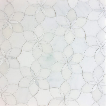 Allure - Waterjet Mosaic | Hudson White Only | Stone Mosaic Tile