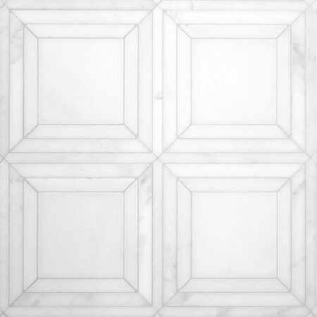 Drake - Waterjet Mosaic | Honed - Hudson White & Fairmont