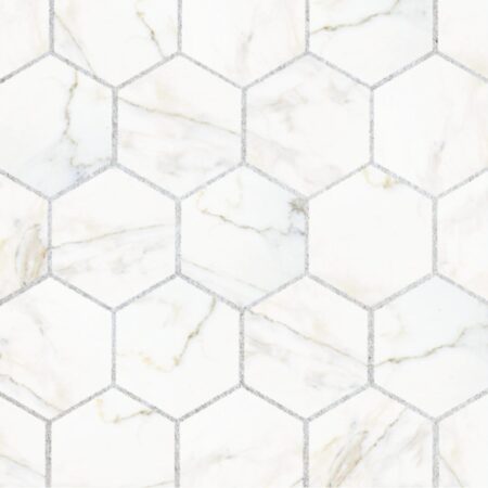 Grandview - Astor Gold | Marble - 3x3 in. Hexagon Mosaic | Honed