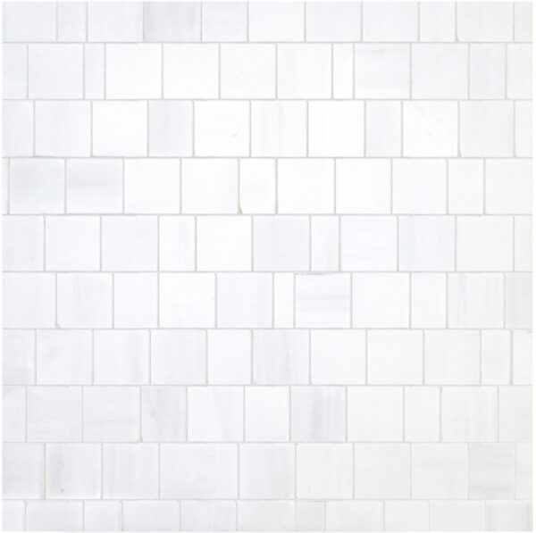 Grandview – Carlyle White | Marble – Broken Joint Mosaic | Honed