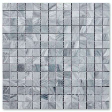 Bardiglio (Light) | Marble - 3/4x3/4 in. Straight Joint Mosaic | Honed/Polished (3/8" Thick)