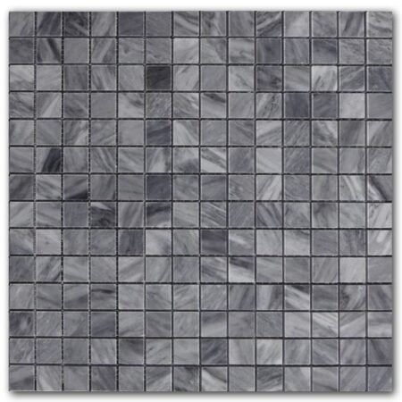 Bardiglio Dark | Marble - 3/4x3/4 in. Straight Joint Mosaic | Honed/Polished (3/8" Thick)