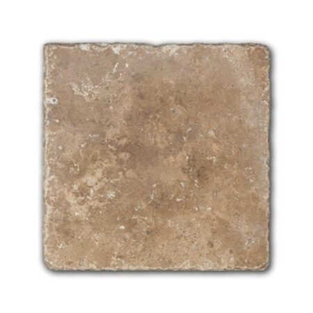 Italian Light Walnut | 8x8 in. Field Tile | Unfilled & Honed w/Cobbled Edge (1/2" Thick)