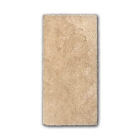 Turkish Light Walnut | Travertine - 8x16 in. Field Tile | Unfilled & Honed w/Cobbled Edge (1/2" Thick)