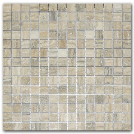 Dorato | Travertine - 3/4x3/4 in. Straight Joint Mosaic | Veincut Filled & Honed (3/8" Thick)