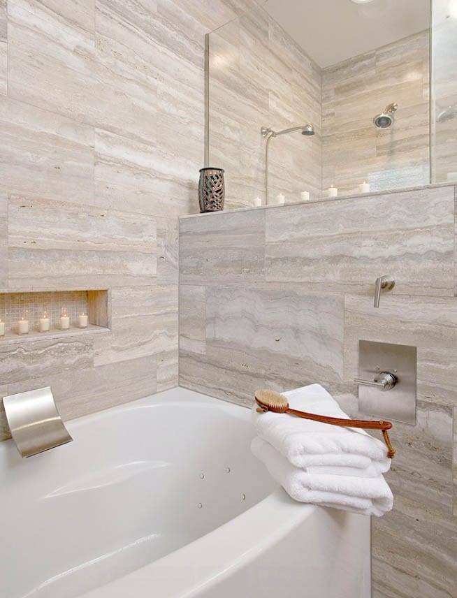 Ocean Light | Travertine - 10x20 in. Field Tile | Veincut