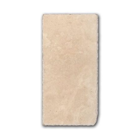 Classic Light | Travertine - 8x16 in. Field Tile | Unfilled & Honed w/Cobbled Edge (1/2" Thick)