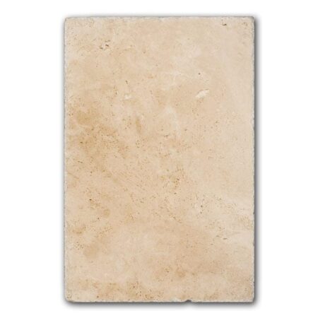 Classic Light | Travertine - 16x24 in. Field Tile | Unfilled & Honed w/Cobbled Edge (1/2" Thick)