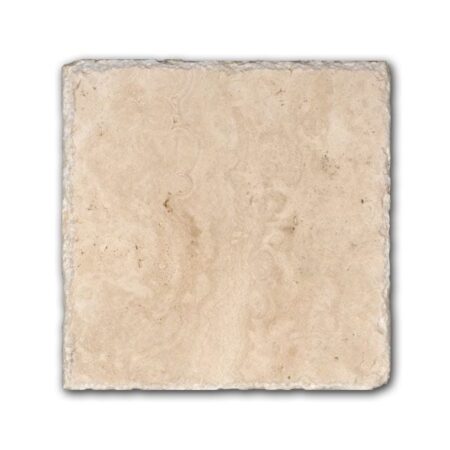 Classic Light | Travertine - 8x8 in. Field Tile | Unfilled & Honed w/Cobbled Edge (1/2" Thick)