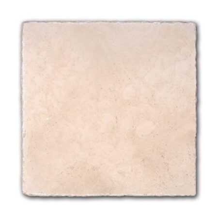 Antique White | Travertine - 16x16 in. Field Tile | Unfilled & Honed w/Cobbled Edge (1/2" Thick)