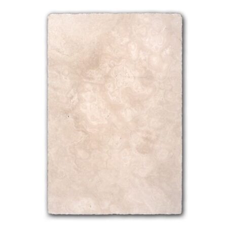 Antique White | Travertine - 16x24 in. Field Tile | Unfilled & Honed w/Cobbled Edge (1/2" Thick)