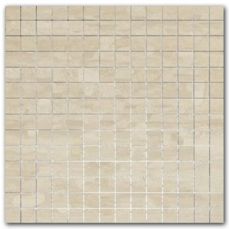 Sahara Sand | Travertine - 3/4x3/4 in. Straight Joint Mosaic | Veincut Filled & Honed (3/8" Thick)
