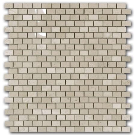 Bursa Beige | Marble - Miniature Brick Mosaic | Polished (3/8" Thick)