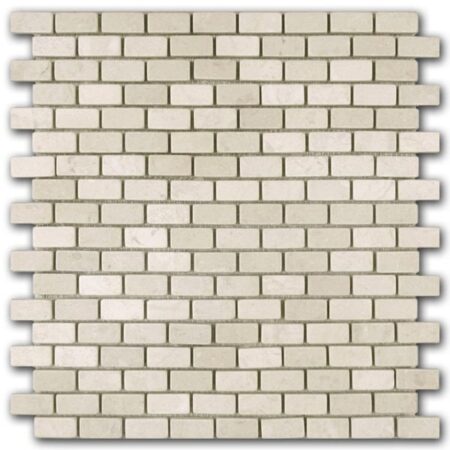 Bursa Beige | Marble - Midi Brick Mosaic | Tumbled (3/8" Thick)