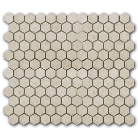 Bursa Beige | Marble - 1 in. Hexagon Mosaic | Polished (3/8" Thick)