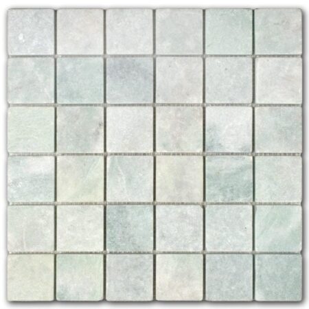Ming Green | Marble - 2x2 in. Straight Joint Mosaic | Tumbled (3/8" Thick)