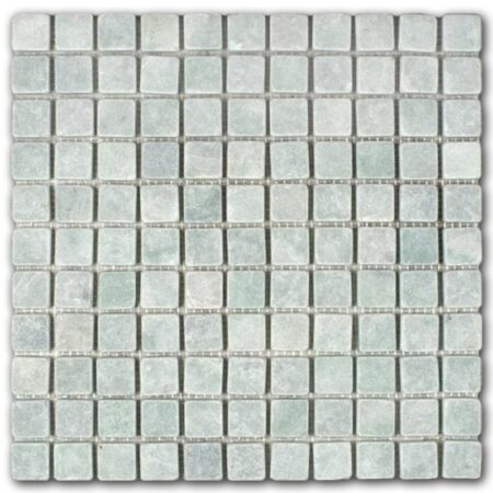 Ming Green | Marble - 1x1 in. Straight Joint Mosaic | Tumbled (3/8" Thick)