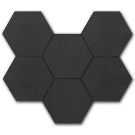 Himalayan Black | Basalt - 6 in. Hexagon Mosaic | Honed (3/8" Thick)