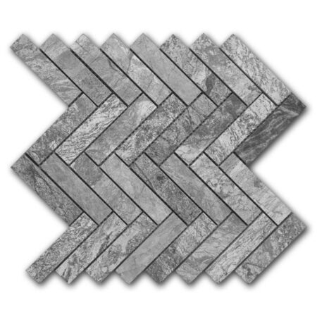Triton Grey | Limestone - 1x4 in. Herringbone Mosaic | Honed (3/8" Thick)