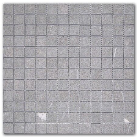 Pietra Piasentina | Limestone - 1x1 in. Straight Joint Mosaic | Flamed & Tumbled (3/8" thick)