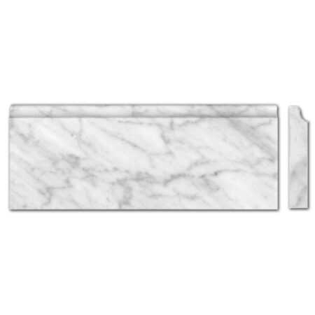 Bianco Carrara | Marble - 5x12 in. Base Moulding Tile | Honed/Polished