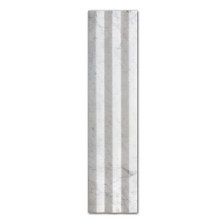 Bianco Carrara | Marble - 6x24 in. Dune 3D Field Tile | Honed