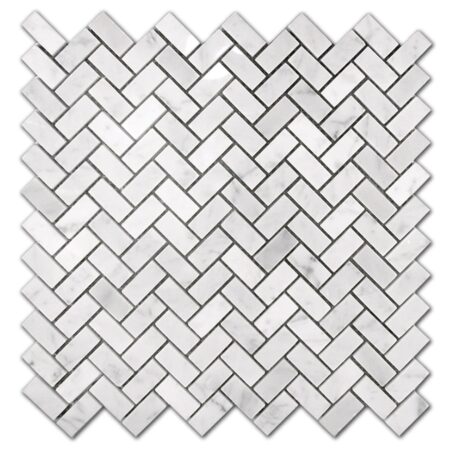 Bianco Carrara | Marble - Two-Step Mosaic | Polished
