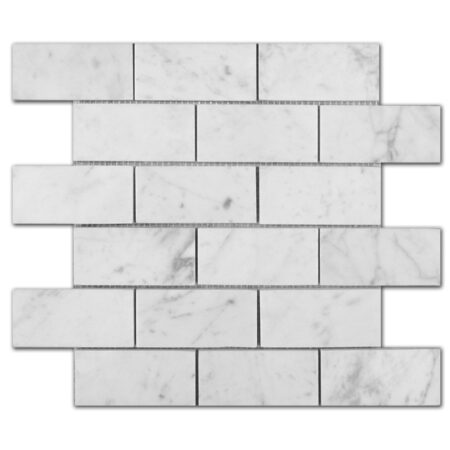 Bianco Carrara | Marble - 2x4 in. Grand Brick Mosaic | Honed/Polished