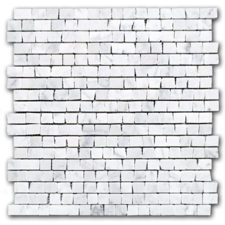 Bianco Carrara | Marble - 5/8 in. Handclipped Mosaic | Honed