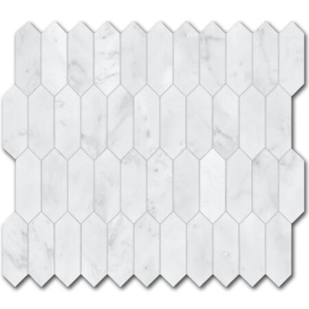 Bianco Carrara | Marble - 1x3 in. Picket Mosaic | Honed