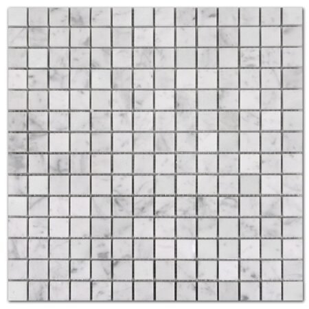 Bianco Carrara | Marble - 3/4x3/4 in. Straight Joint Mosaic | Honed/Polished/Tumbled