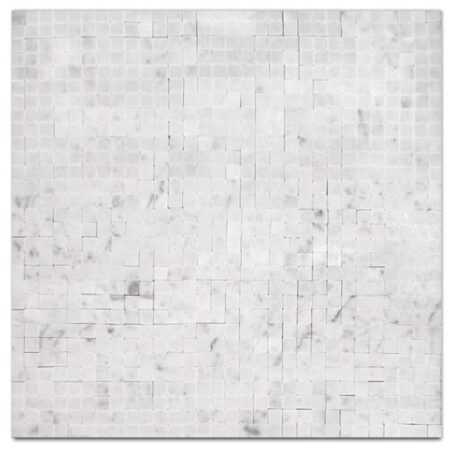 Bianco Carrara | Marble - 3/8x3/8 in. Straight Joint Mosaic | Honed/Polished/Tumbled