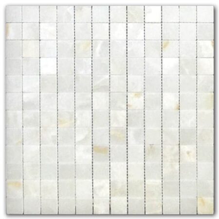 White Onyx | 1x1 in. Straight Joint Mosaic | Honed/Polished