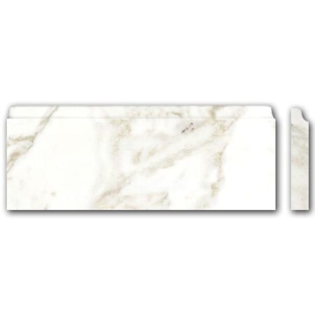 Vagli Calacatta | Marble - 5x12 in. Base Moulding | Honed/Polished