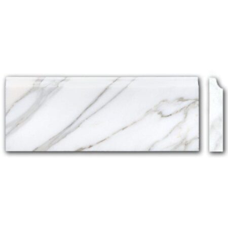 Calacatta | Marble - 5x12 in. Base Moulding | Honed/Polished