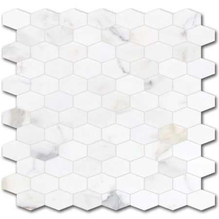 Calacatta | Marble - Elongated Hexagon Mosaic | Honed