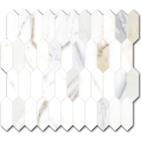 Calacatta | Marble - 1x3 in. Picket Mosaic | Honed
