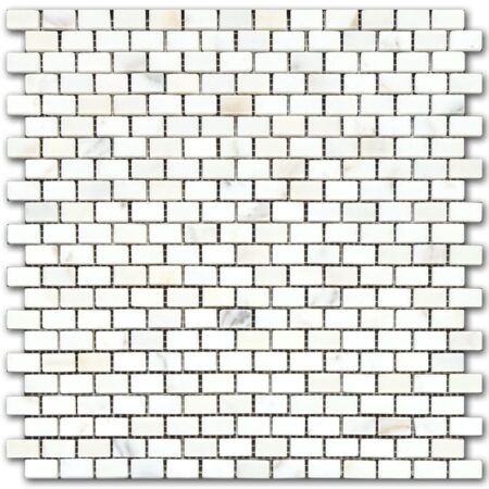 Calacatta | Marble - Miniature Brick Mosaic | Honed/Polished