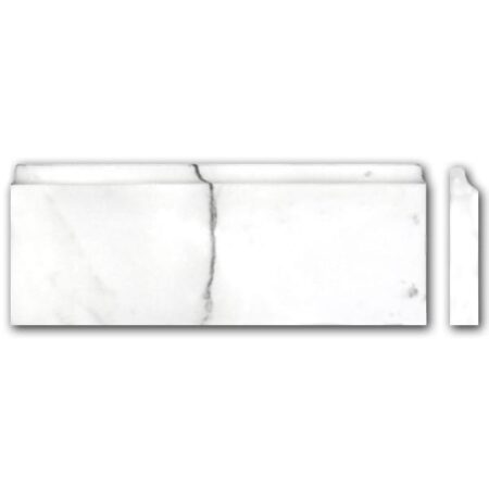 White Statuary | Marble - 5x12 in. Base Moulding | Honed/Polished