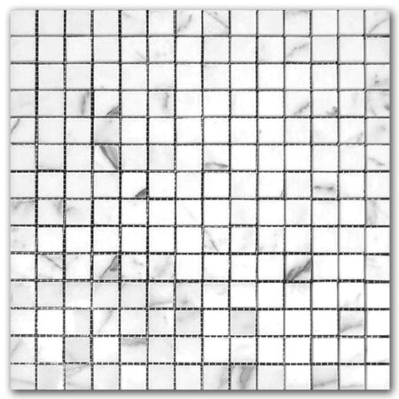 White Statuary | Marble - 3/4x3/4 in. Straight Joint Mosaic | Honed/Polished
