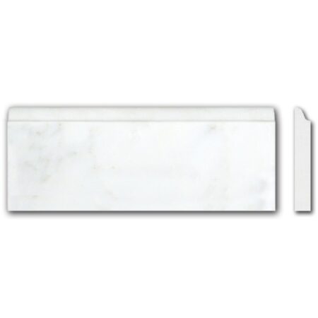 Tibetan White | Marble - 5x12 in. Base Moulding | Honed