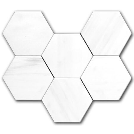 Bianco Dolomite Extra | Marble - 6 in. Hexagon Mosaic | Honed