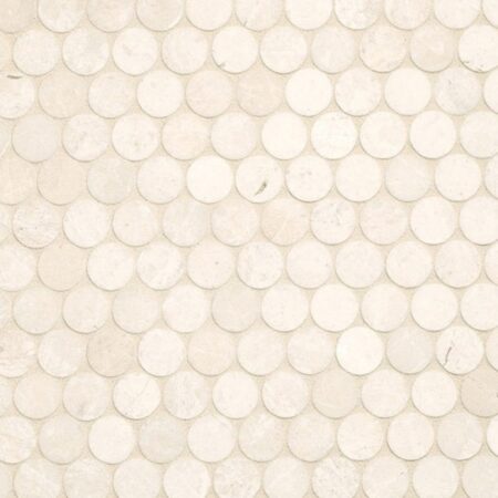 Winslow – Kingston Cream | Honed Marble - Penny Round Mosaic